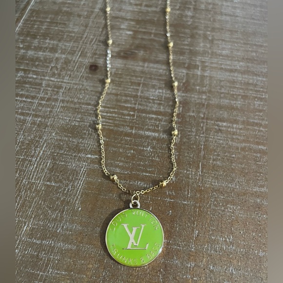 Up-Cycled Louis Vuitton Lime Green Trunks & Bags Necklace - Picture 3 of 3